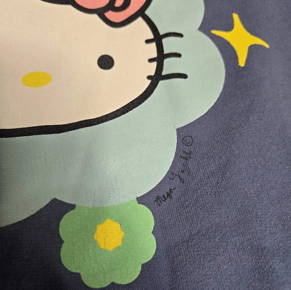 MEGA YACHT Hello Kitty blue kawaii hoodie hooded‎ sweatshirt L